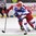 OSTRAVA, CZECH REPUBLIC - MAY 1: Russia's Yevgeni Dadonov #63 stickhandles the puck away from Norway's Anders Bastiansen #20 during preliminary round action at the 2015 IIHF Ice Hockey World Championship. (Photo by Richard Wolowicz/HHOF-IIHF Images)

